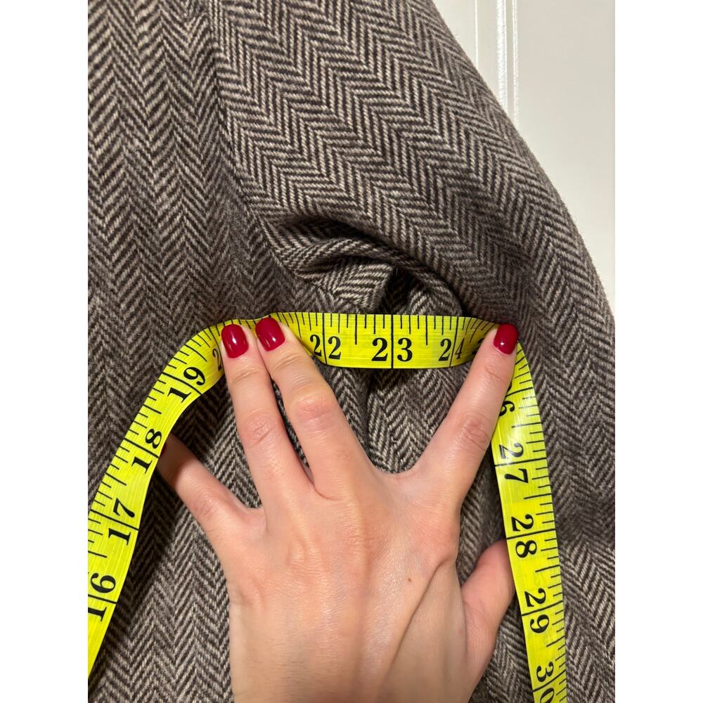 And Now This Brown Herringbone Hooded Coat M - Picture 9 of 12